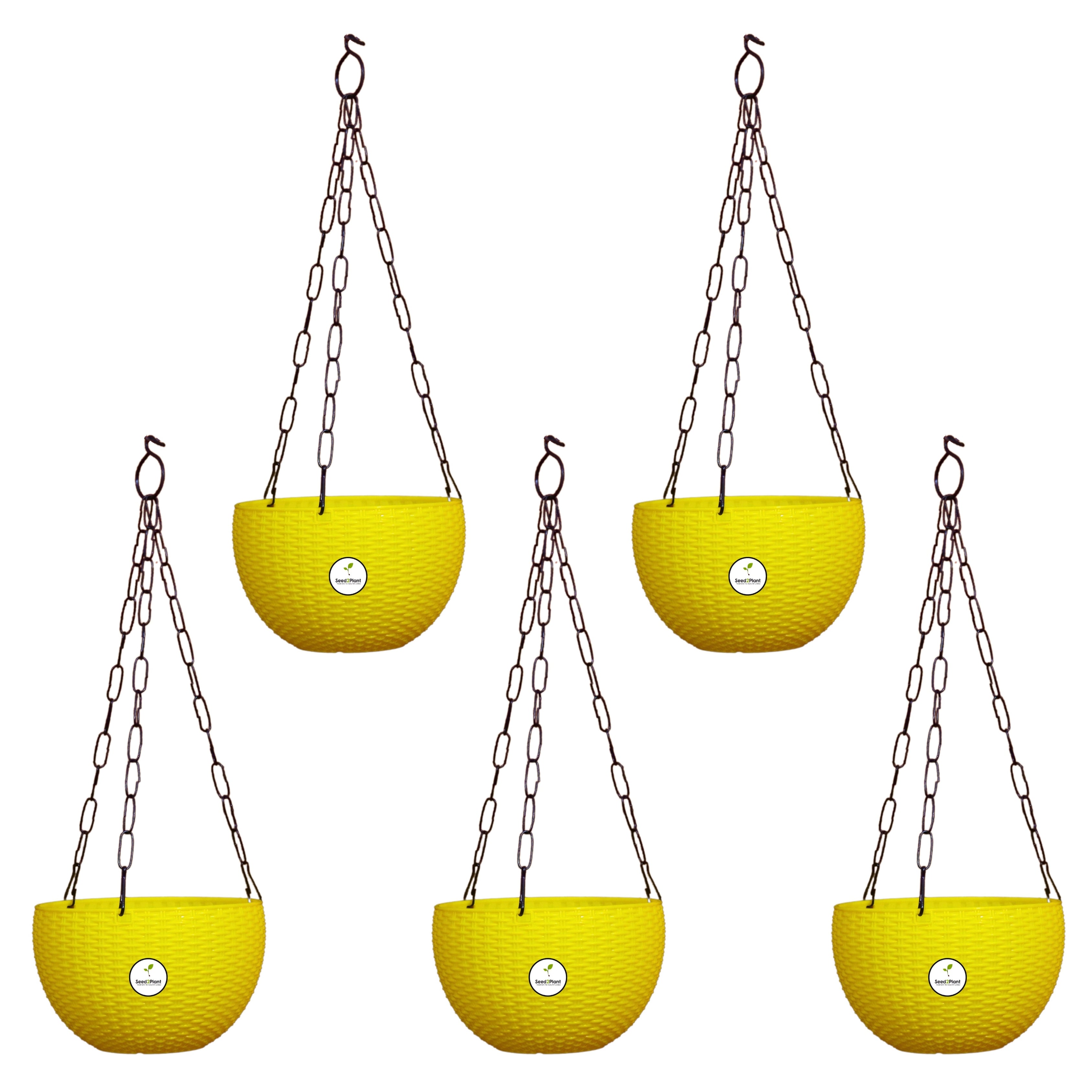 Ultra Model Virgin Plastic Hanging Pot - Yellow Colour