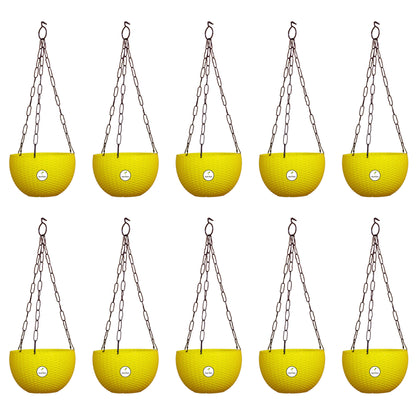 Ultra Model Virgin Plastic Hanging Pot - Yellow Colour