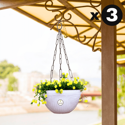 Ultra Model Virgin Plastic Hanging Pot - White Colour