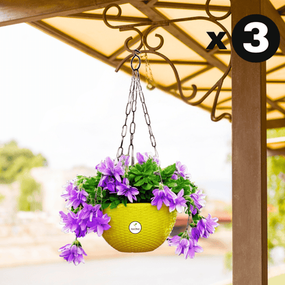 Ultra Model Virgin Plastic Hanging Pot - Yellow Colour