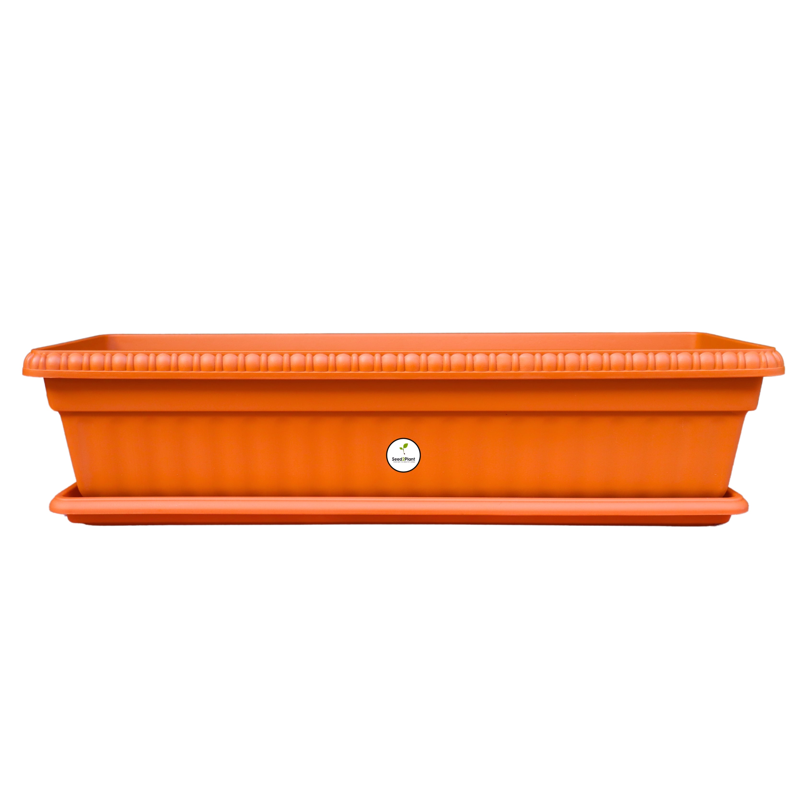 Vibrant Terracotta Rectangular Planter