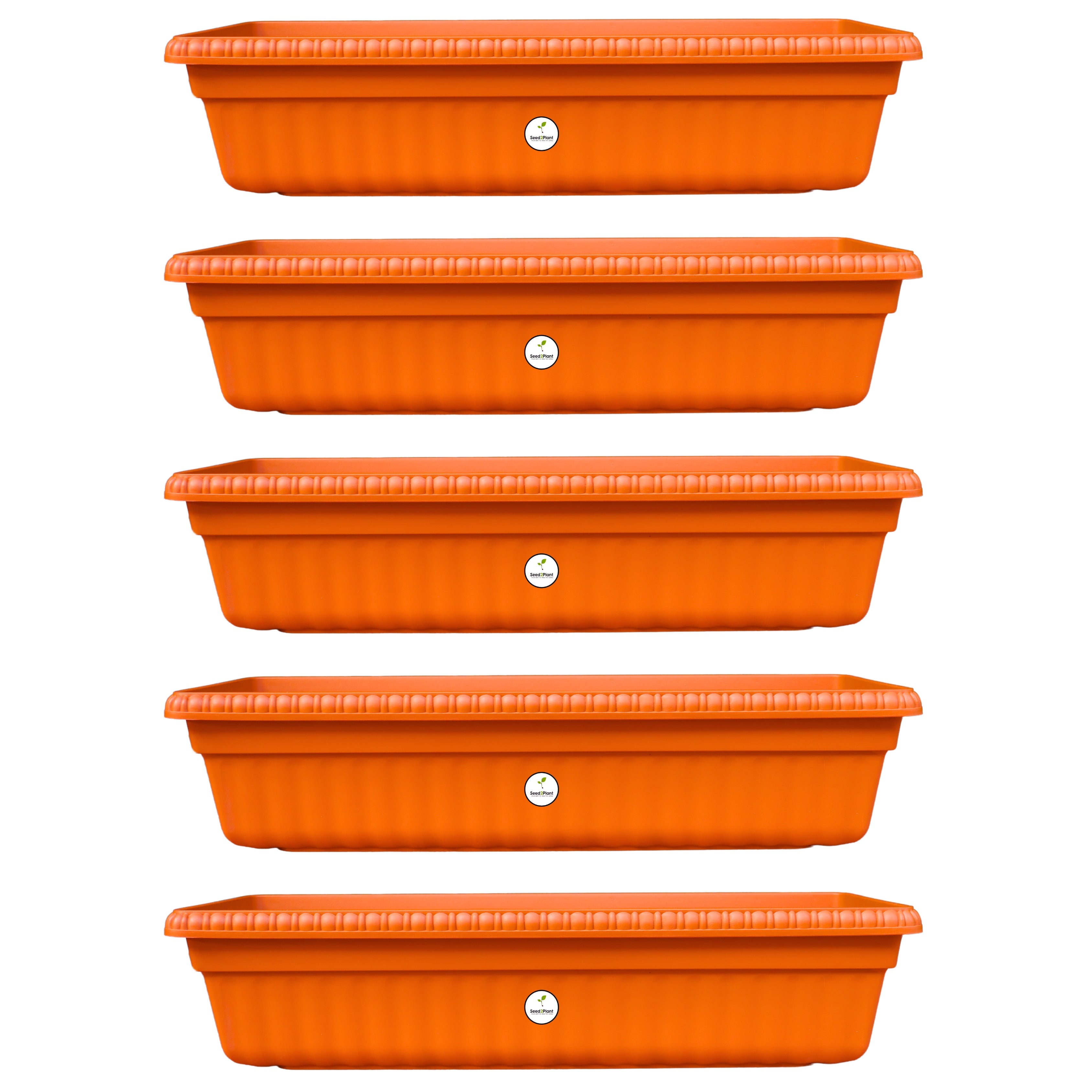 Vibrant Terracotta Rectangular Planter