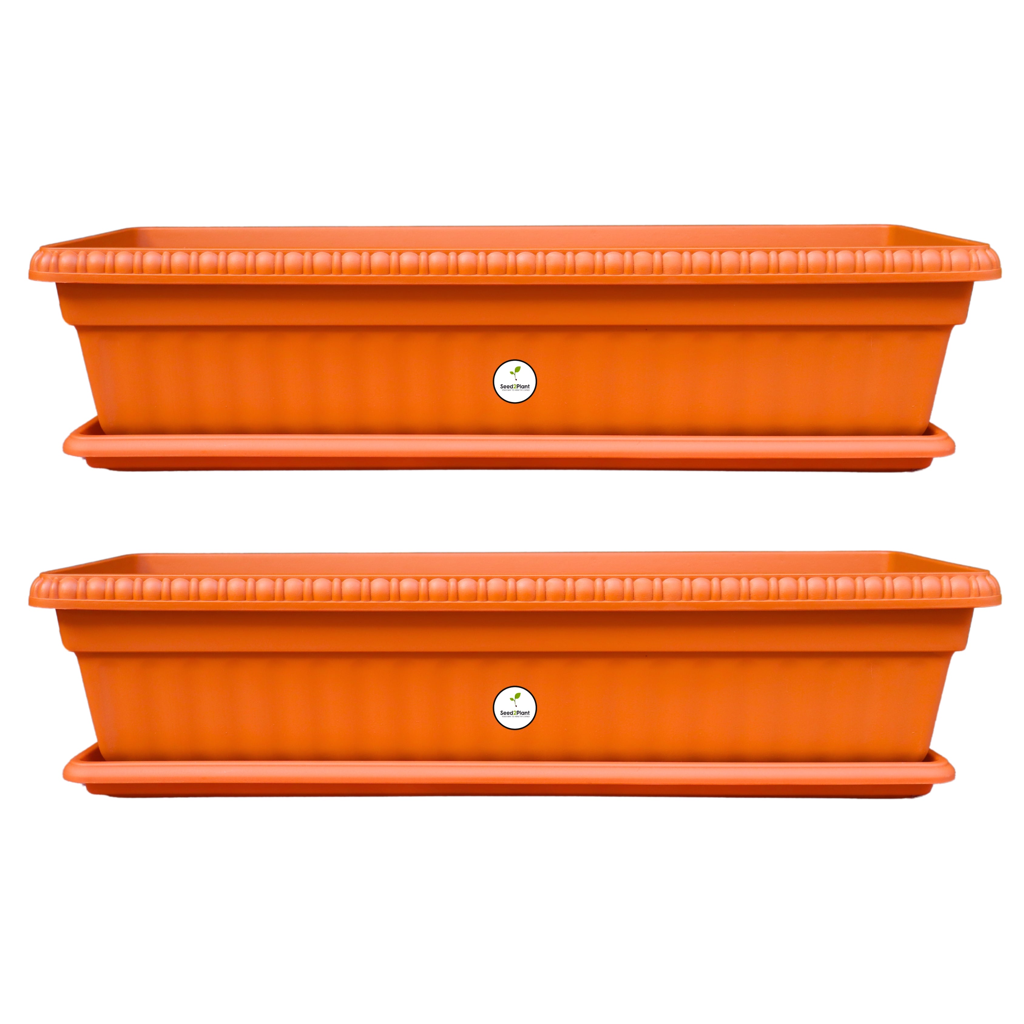 Vibrant Terracotta Rectangular Planter