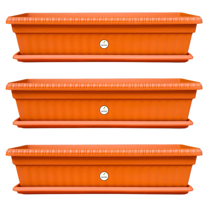 Vibrant Terracotta Rectangular Planter