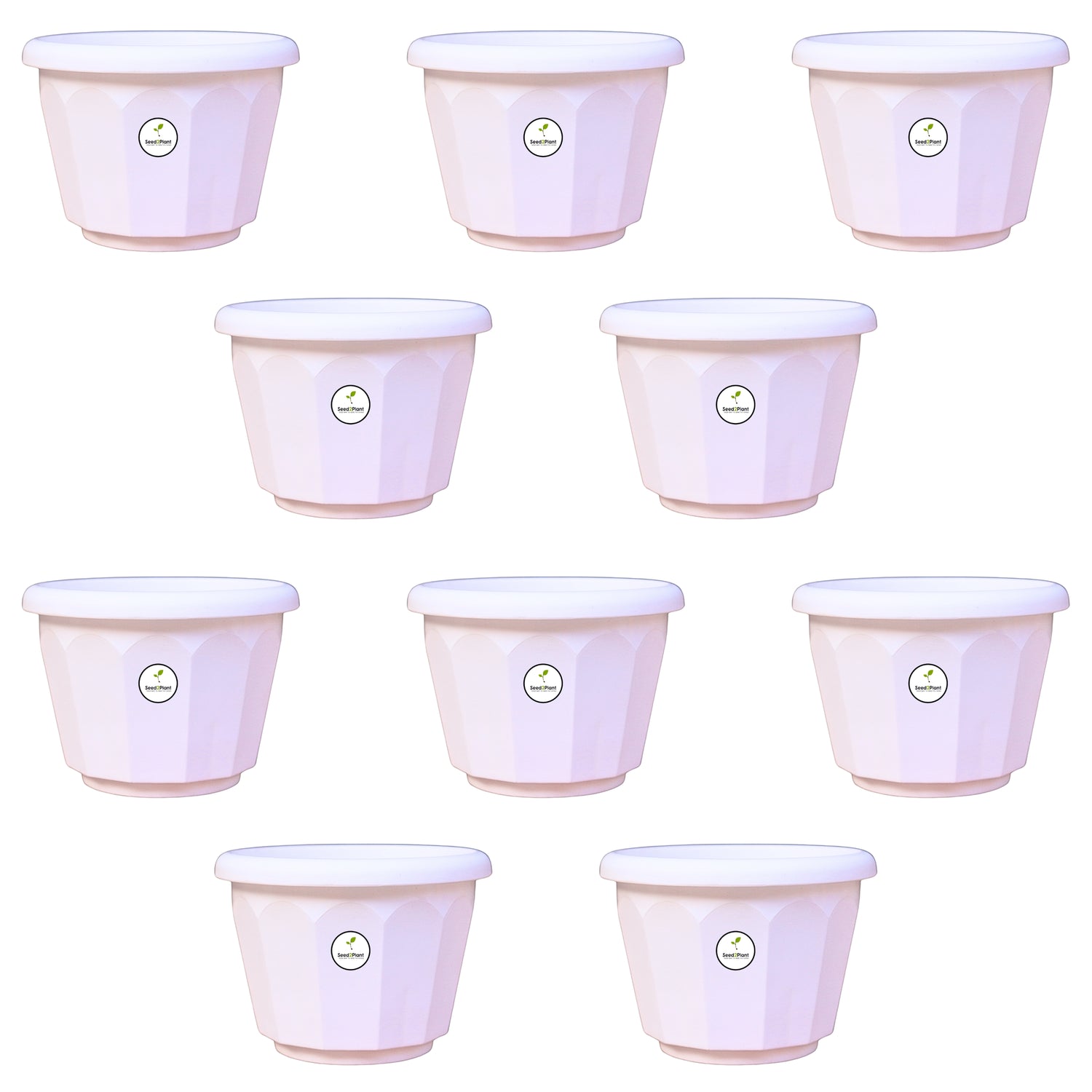 6 Inch Lotus Planter - White Colour