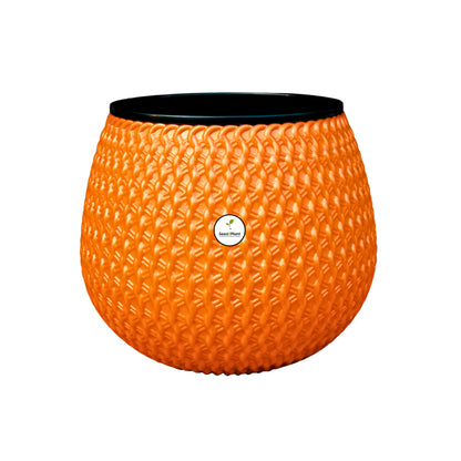 Woven Elegance Indoor Planter (with Inner Pot) - Golden Colour