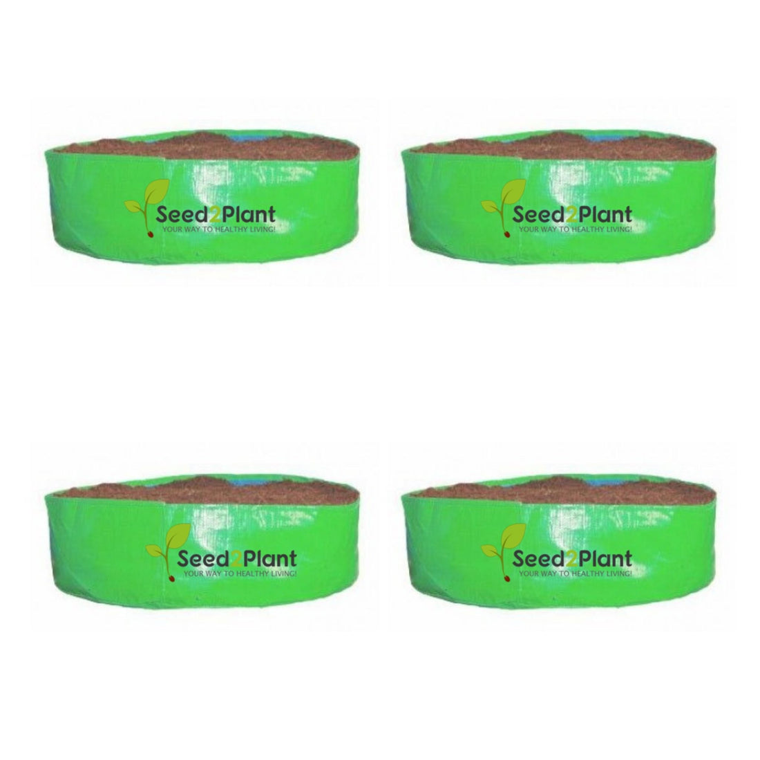 18x6 Inches (1½x 1⁄2 Ft) (Pack of 4) - 220 GSM HDPE Round Spinach Grow Bag