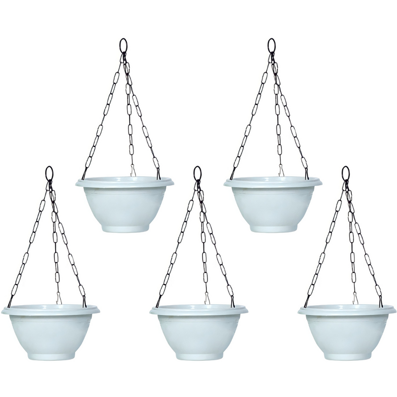 Plastic Hanging Planter Pot Plain Smart Model - Royal White Color