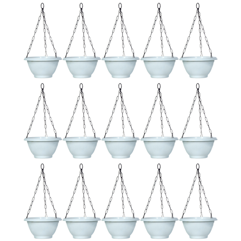 Plastic Hanging Planter Pot Plain Smart Model - Royal White Color