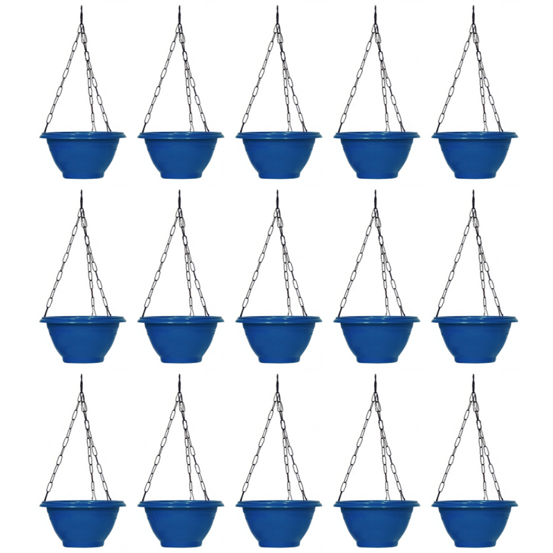 Plastic Hanging Planter Pot Plain Smart Model - Blue Color