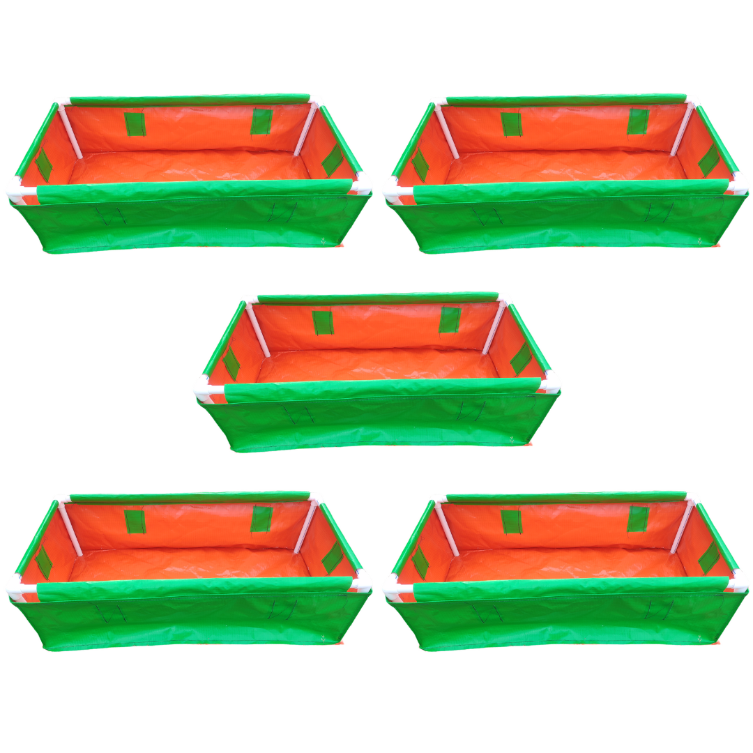 48x24x12 Inches (4x2x1 Ft) - 220 GSM HDPE Rectangular Grow Bag With Supporting PVC Pipes