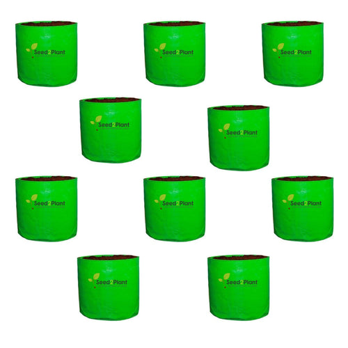 12x12 Inches (1x1 Ft) (Pack of 10) - UV Treated HDPE Round Grow Bag