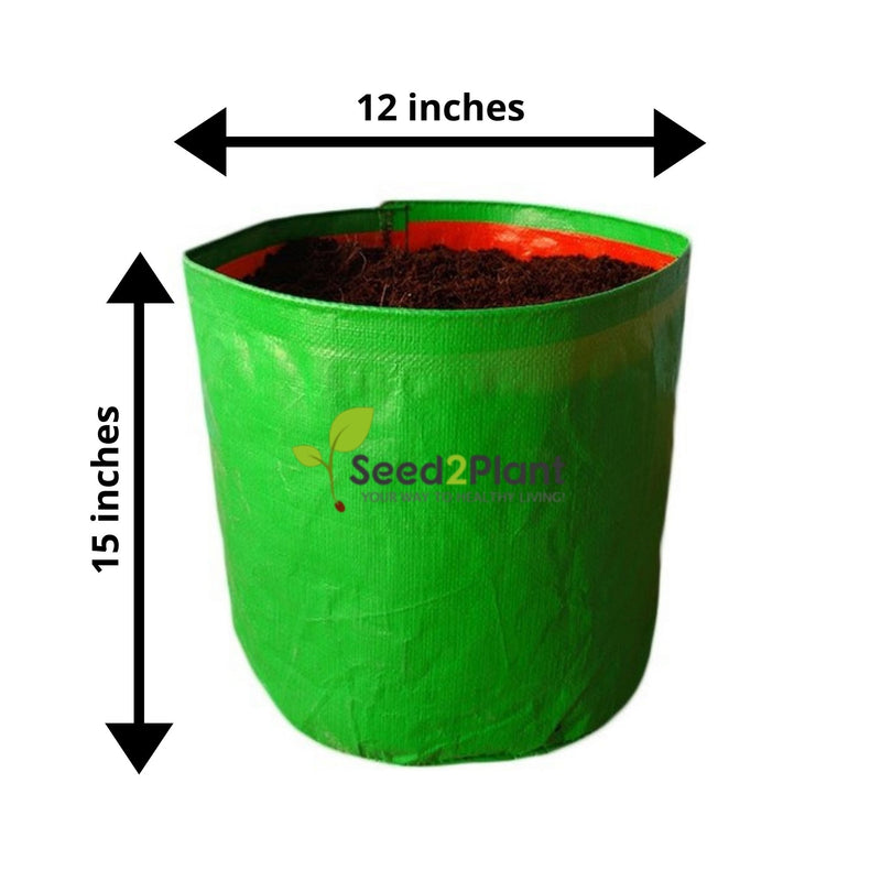 12x15 Inches (1x1¼ Ft) (Pack of 5) - 220 GSM HDPE Round Grow Bag