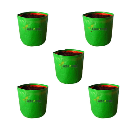 12x15 Inches (1x1¼ Ft) (Pack of 5) - 220 GSM HDPE Round Grow Bag