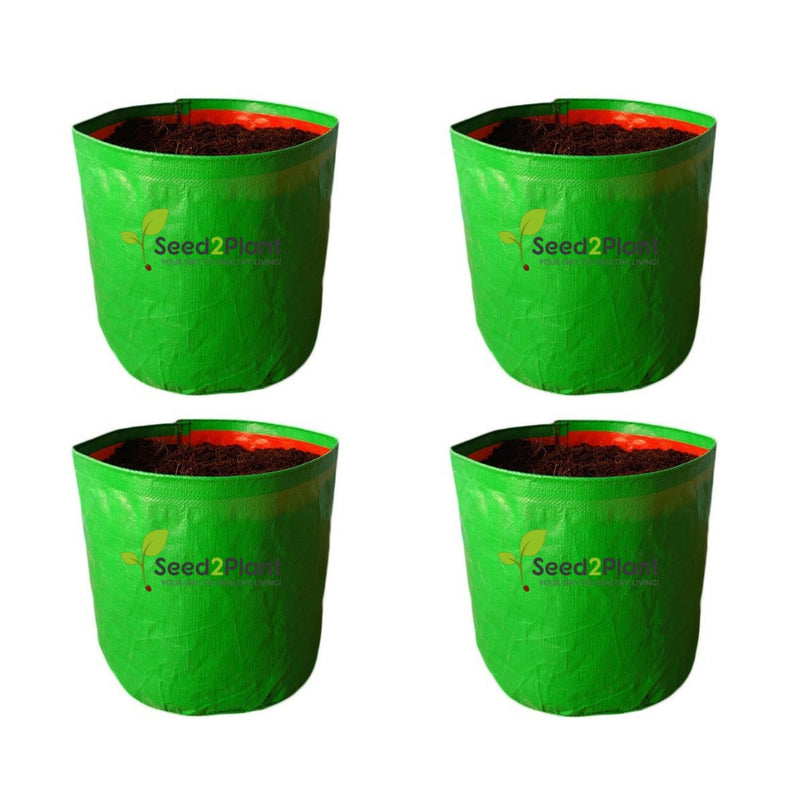 12x15 Inches (1x1¼ Ft) (Pack of 4) - 220 GSM HDPE Round Grow Bag
