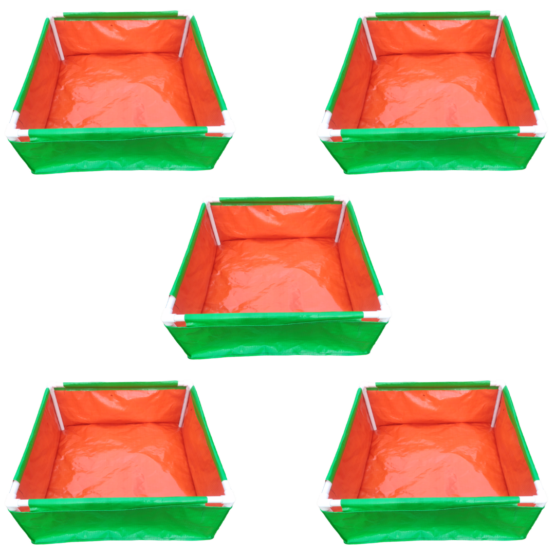 36x36x12 Inches (3x3x1 Ft) - 220 GSM HDPE Rectangular Grow Bag With Supporting PVC Pipes