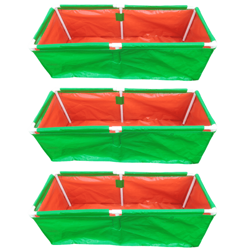 60x24x18 Inches (5x2x1.5 Ft) - 220 GSM HDPE Rectangular Grow Bag With Supporting PVC Pipes