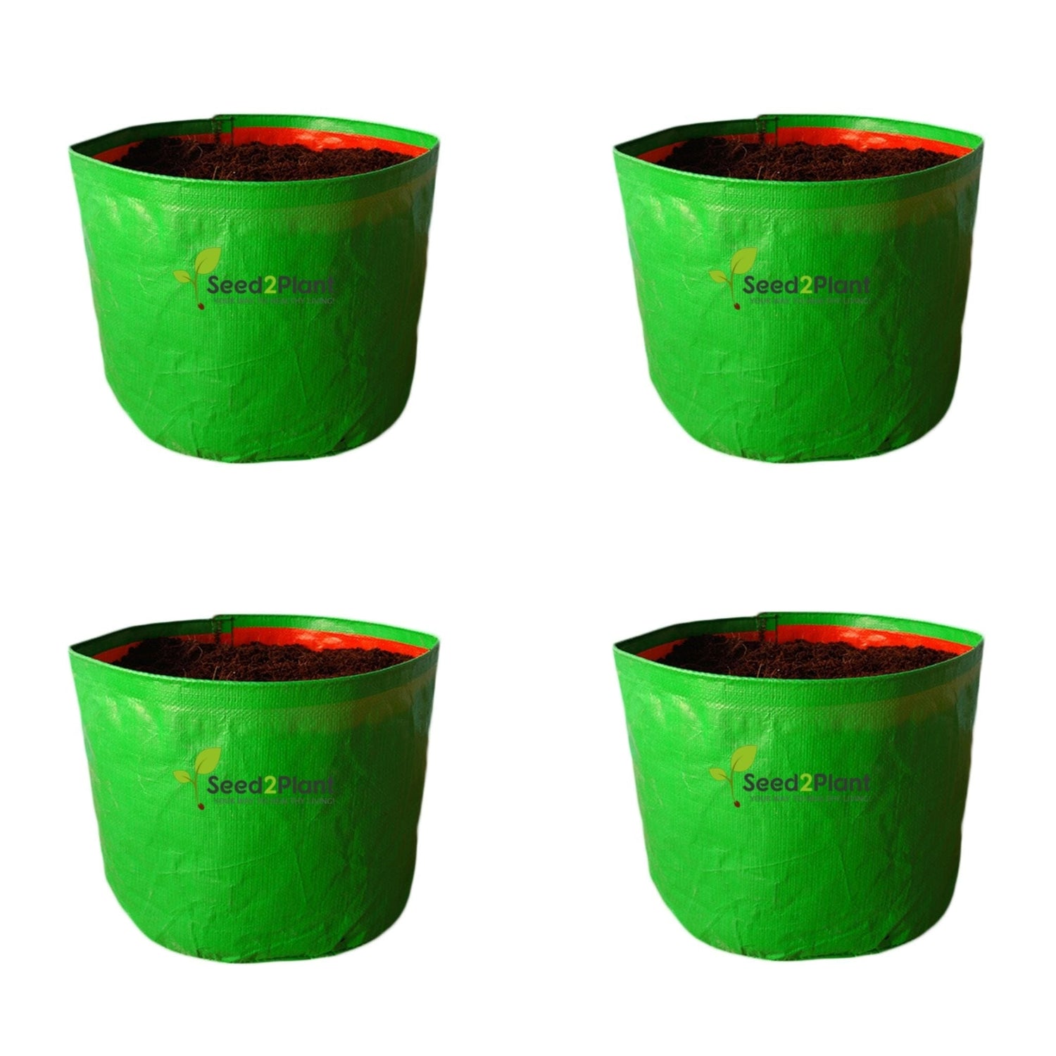 15x12 Inches (1¼x1 Ft) (Pack of 4) - 220 GSM HDPE Round Grow Bag