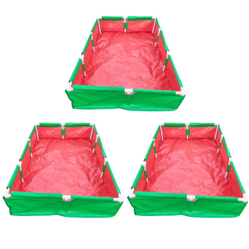 72x48x12 Inches (6x4x1 Ft) - 220 GSM HDPE Rectangular Grow Bag With Supporting PVC Pipes