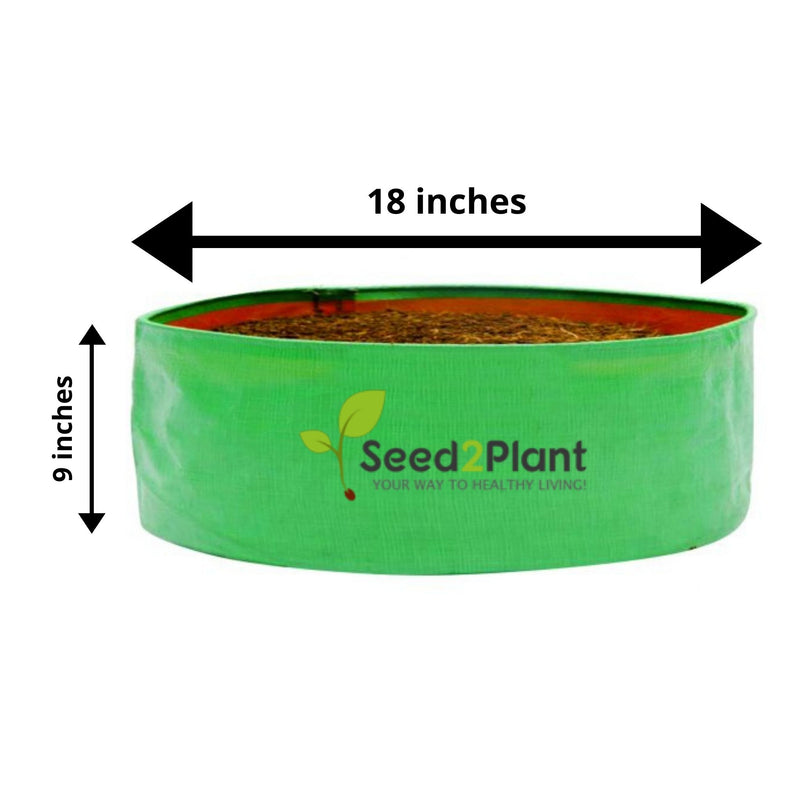 18x9 Inches (1½x¾ Ft) (Pack of 5) - 220 GSM HDPE Round Spinach Grow Bag