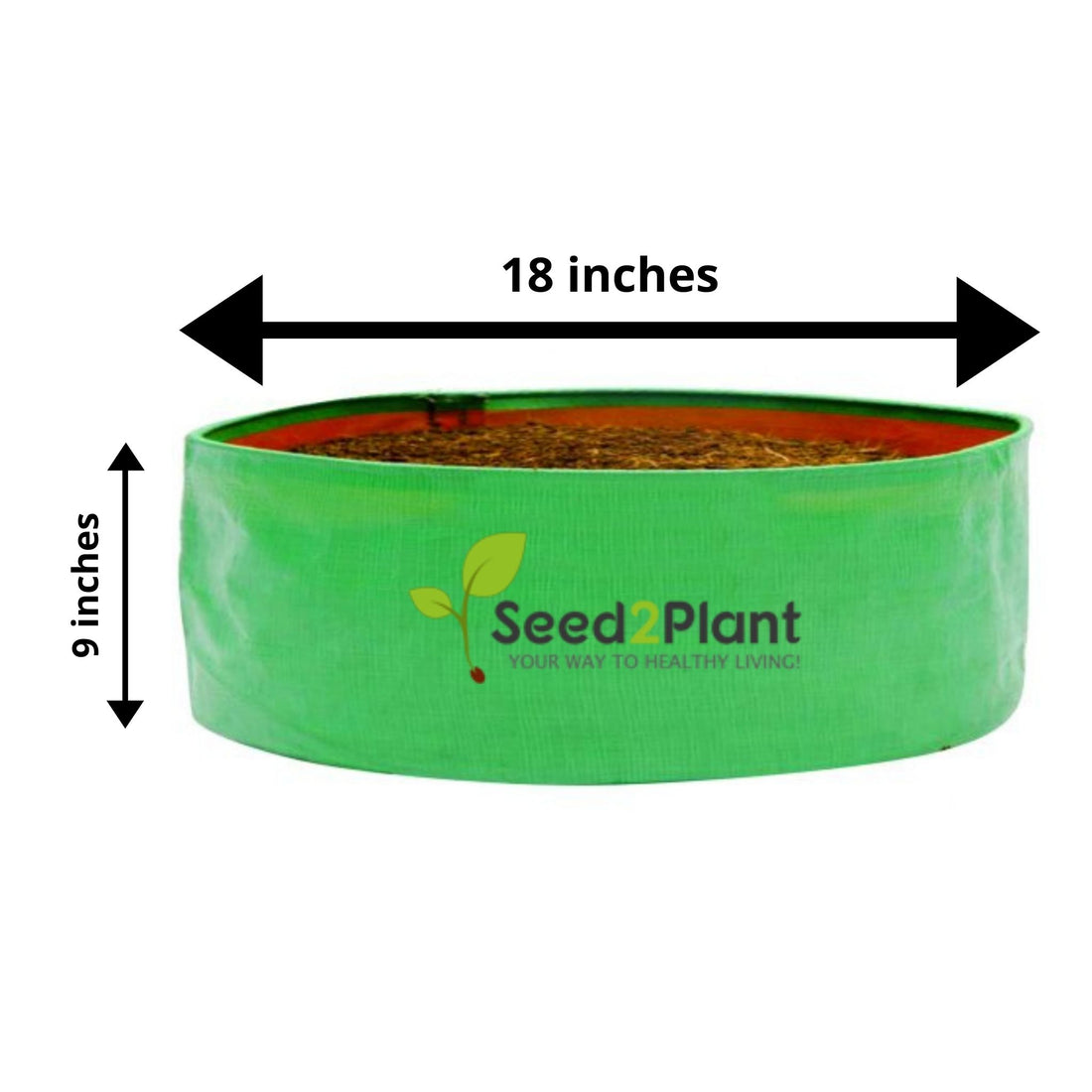 18x9 Inches (1½x¾ Ft) (Pack of 10) - 220 GSM HDPE Round Spinach Grow Bag