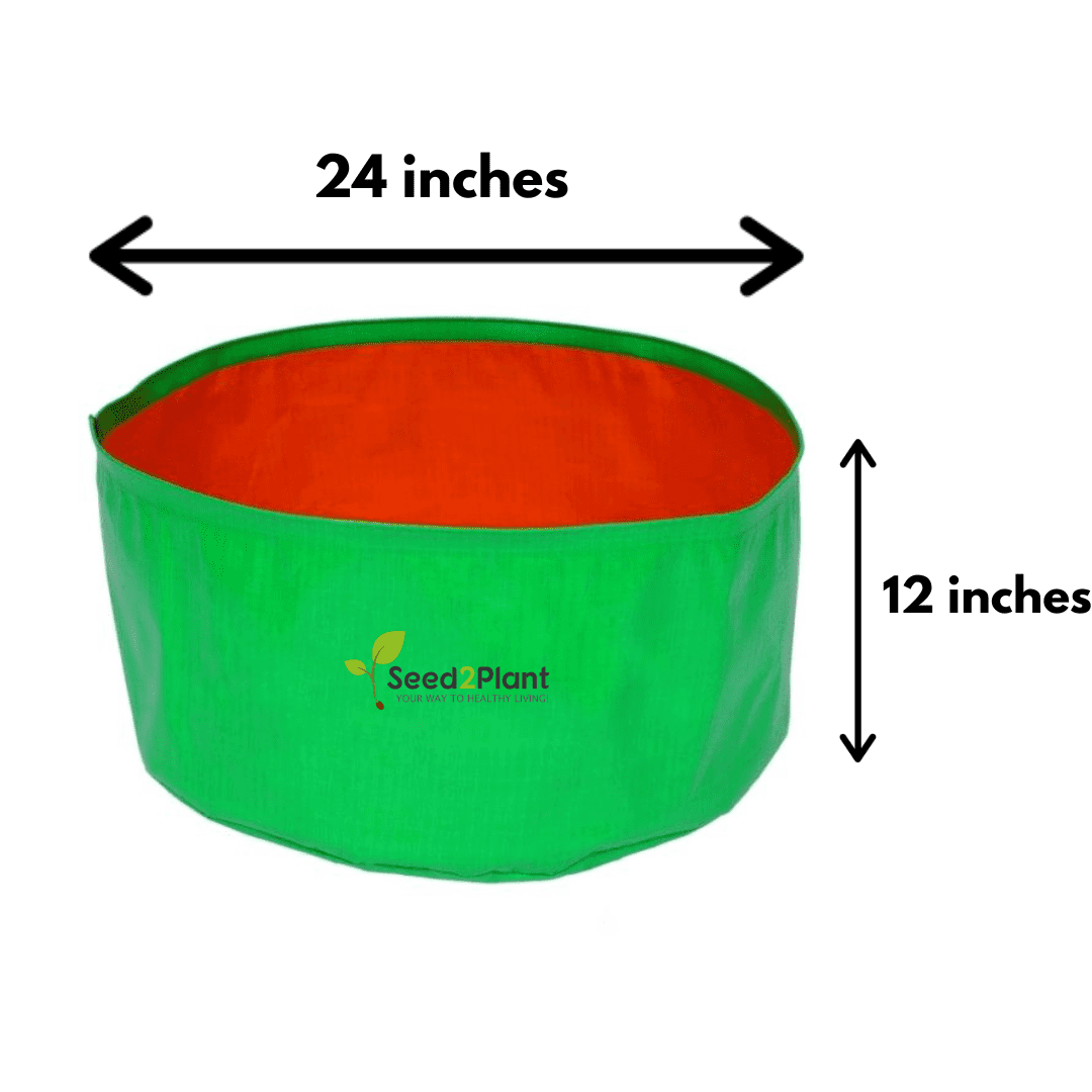 24x12 Inches (2x1 Ft) - 220 GSM HDPE Round Grow Bag