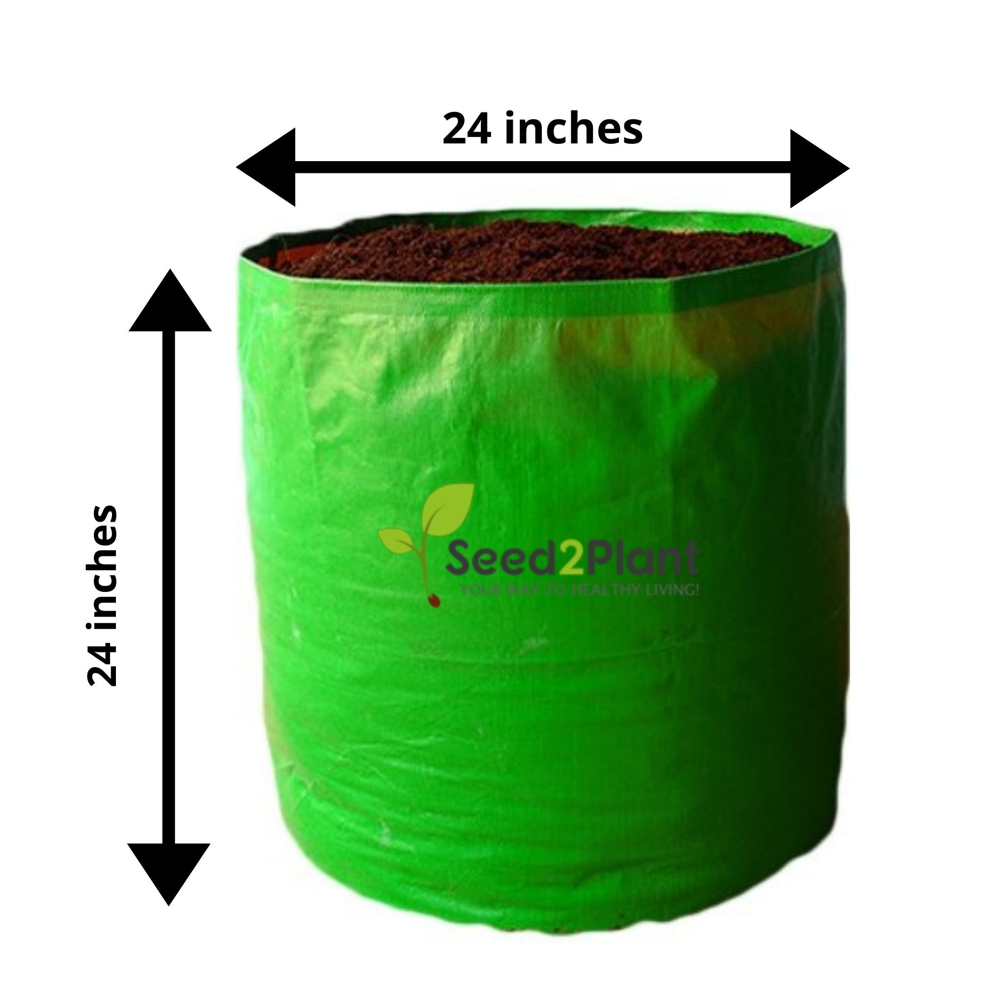 Green 24 X 24 Inch Ornamental HDPE Grow Bag, For Growing Plants
