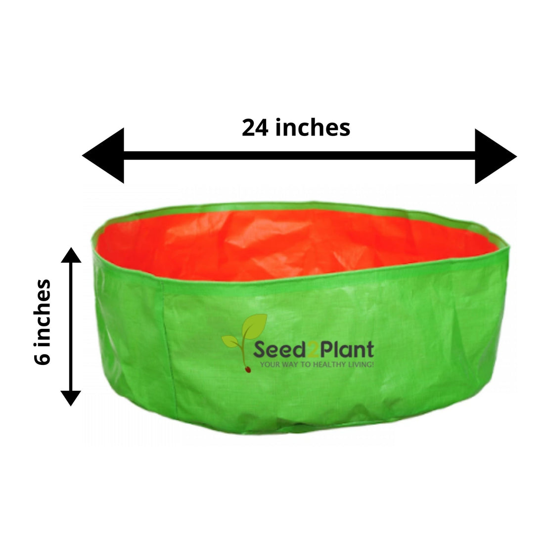 24x6 Inches (2x 1⁄2 Ft) (Pack of 5) - 220 GSM HDPE Round Spinach Grow Bag