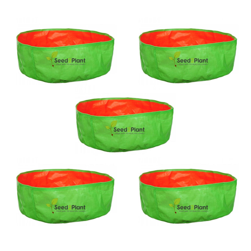 24x6 Inches (2x 1⁄2 Ft) (Pack of 5) - 220 GSM HDPE Round Spinach Grow Bag