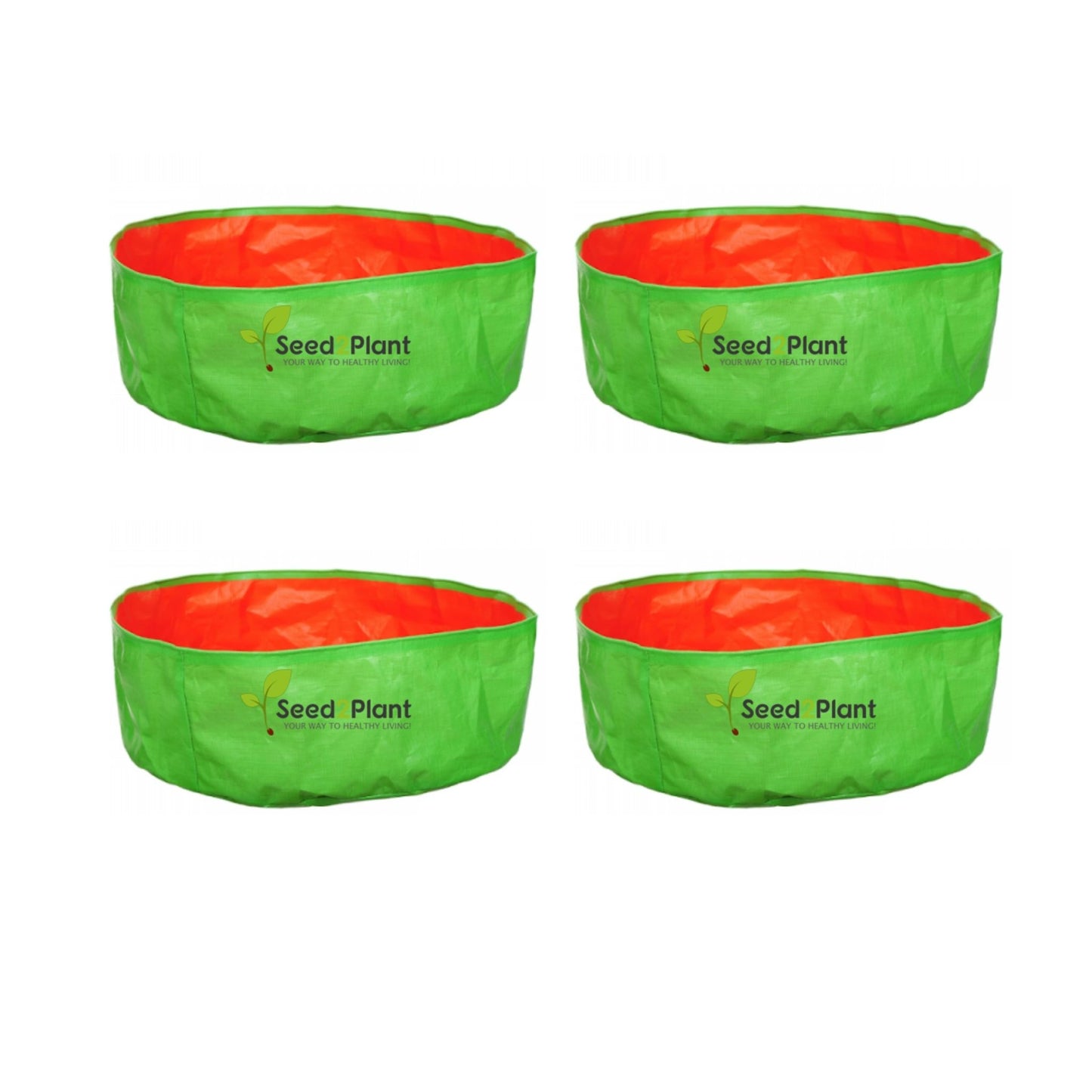 24x6 Inches (2x 1⁄2 Ft) (Pack of 4) - 220 GSM HDPE Round Spinach Grow Bag