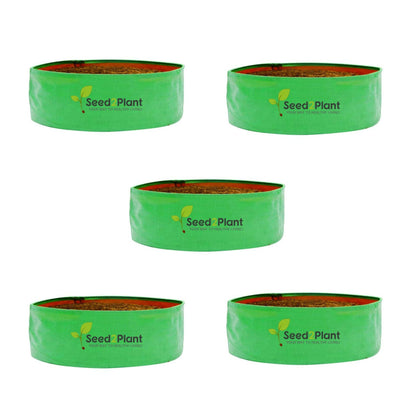 24x9 Inches (2x¾ Ft) (Pack of 5) - 220 GSM HDPE Round Spinach Grow Bag
