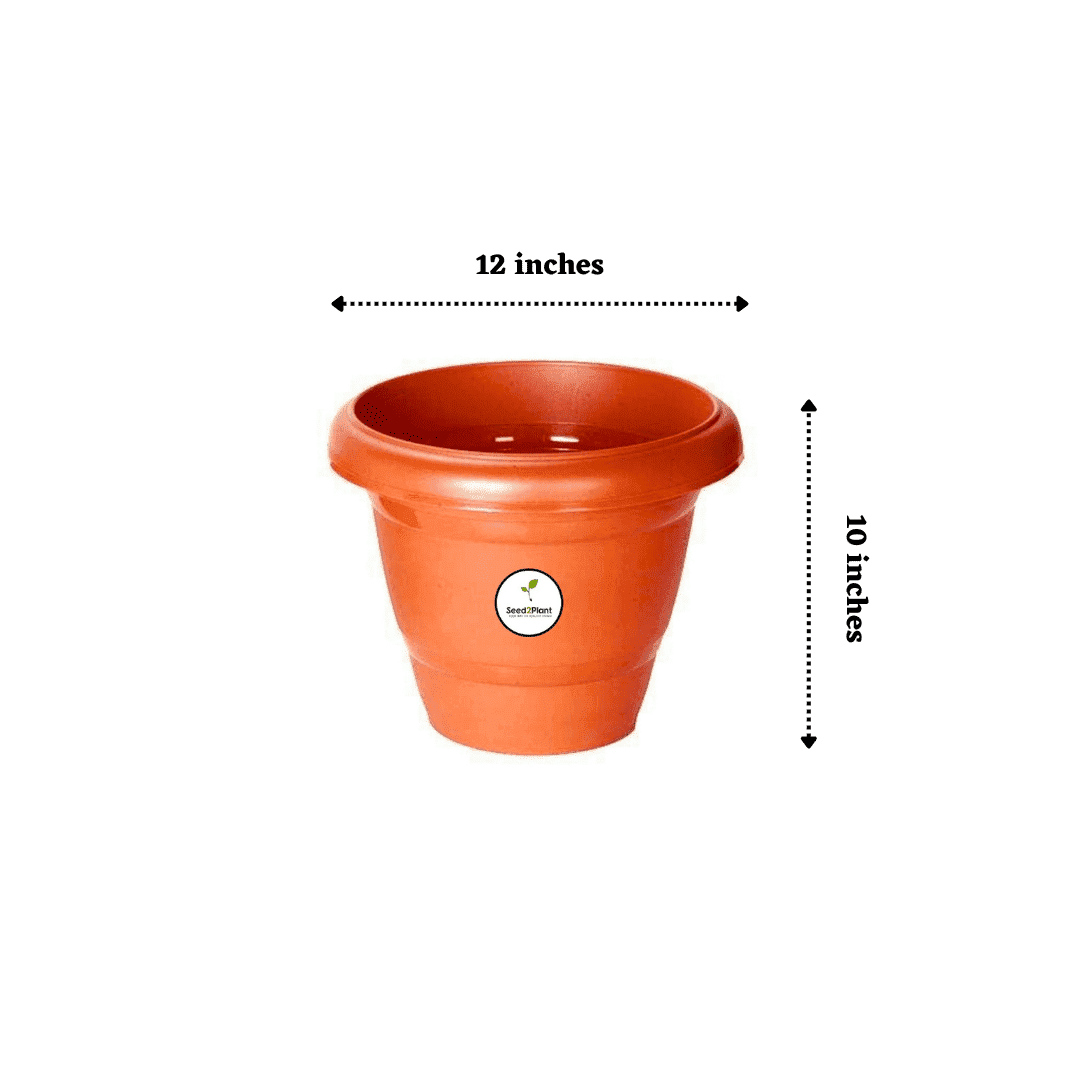 12 Inch Plastic Pots UV Treated - Terracotta Colour