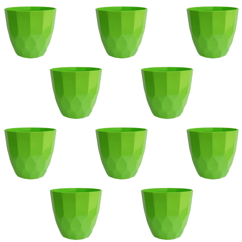 Orchid Indoor Tabletop Small Planter Plastic Pot - Green Color