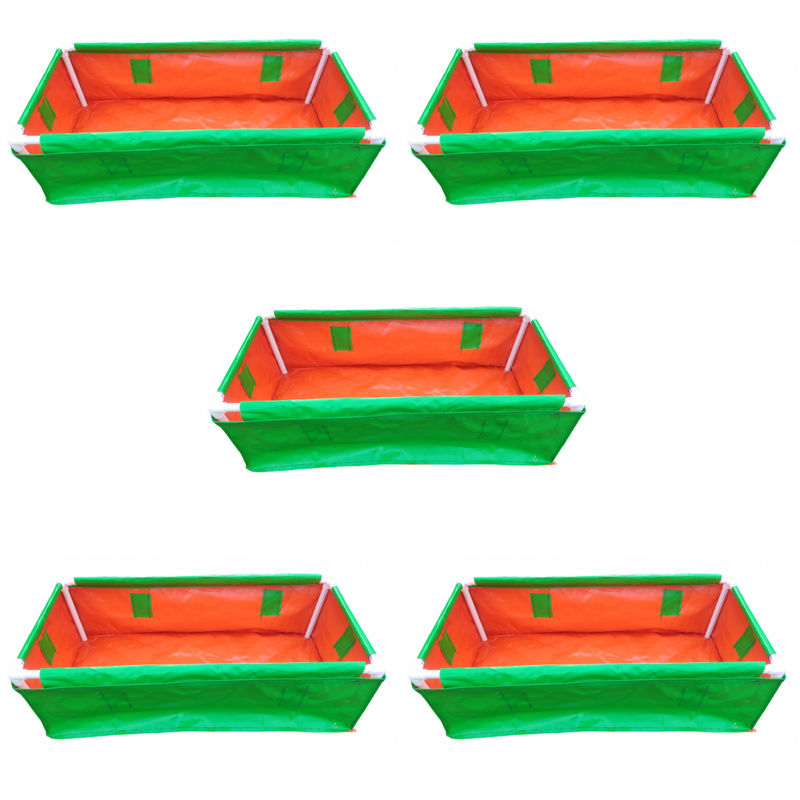 36X24X12 Inches (3x2x1 Ft) - 220 GSM HDPE Rectangular Grow Bag With Supporting PVC Pipes