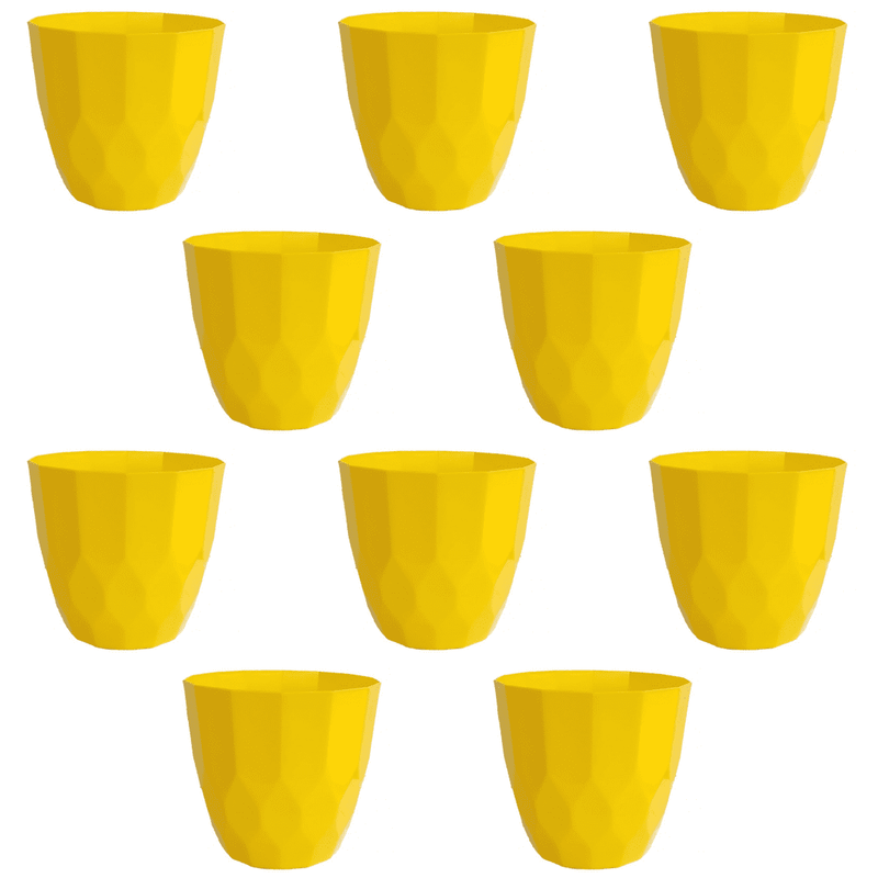 Orchid Indoor Tabletop Small Planter Plastic Pot - Yellow Color