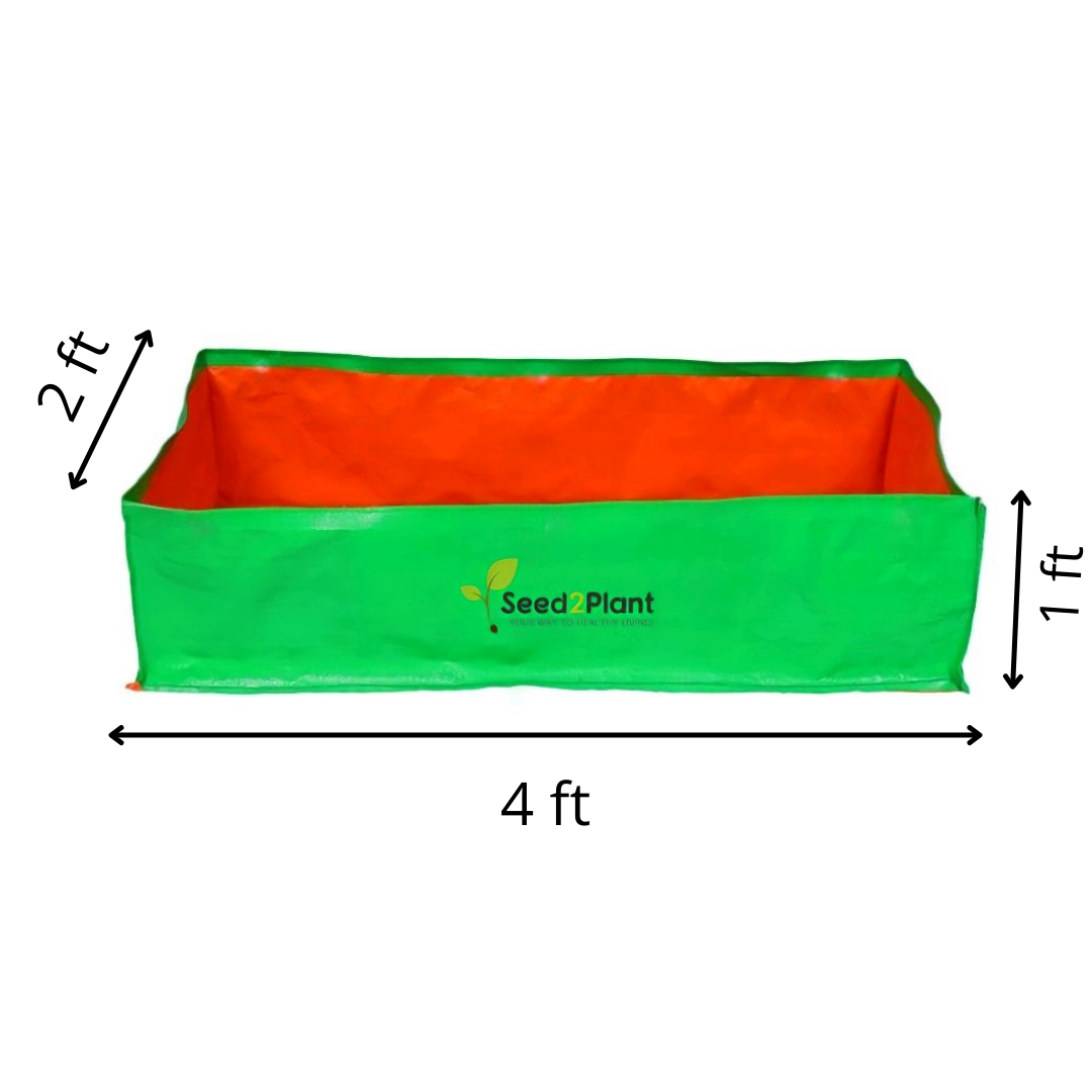 48x24x12 Inches (4x2x1 Ft) - 220 GSM HDPE Rectangular Grow Bag