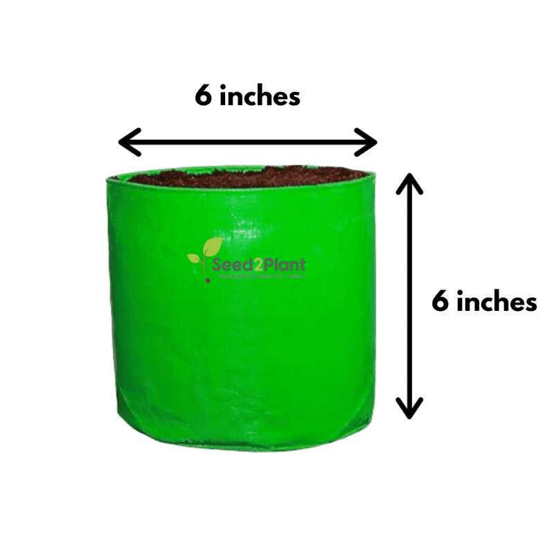 6x6 Inches (½x½ Ft) - 220 GSM HDPE Round Grow Bag