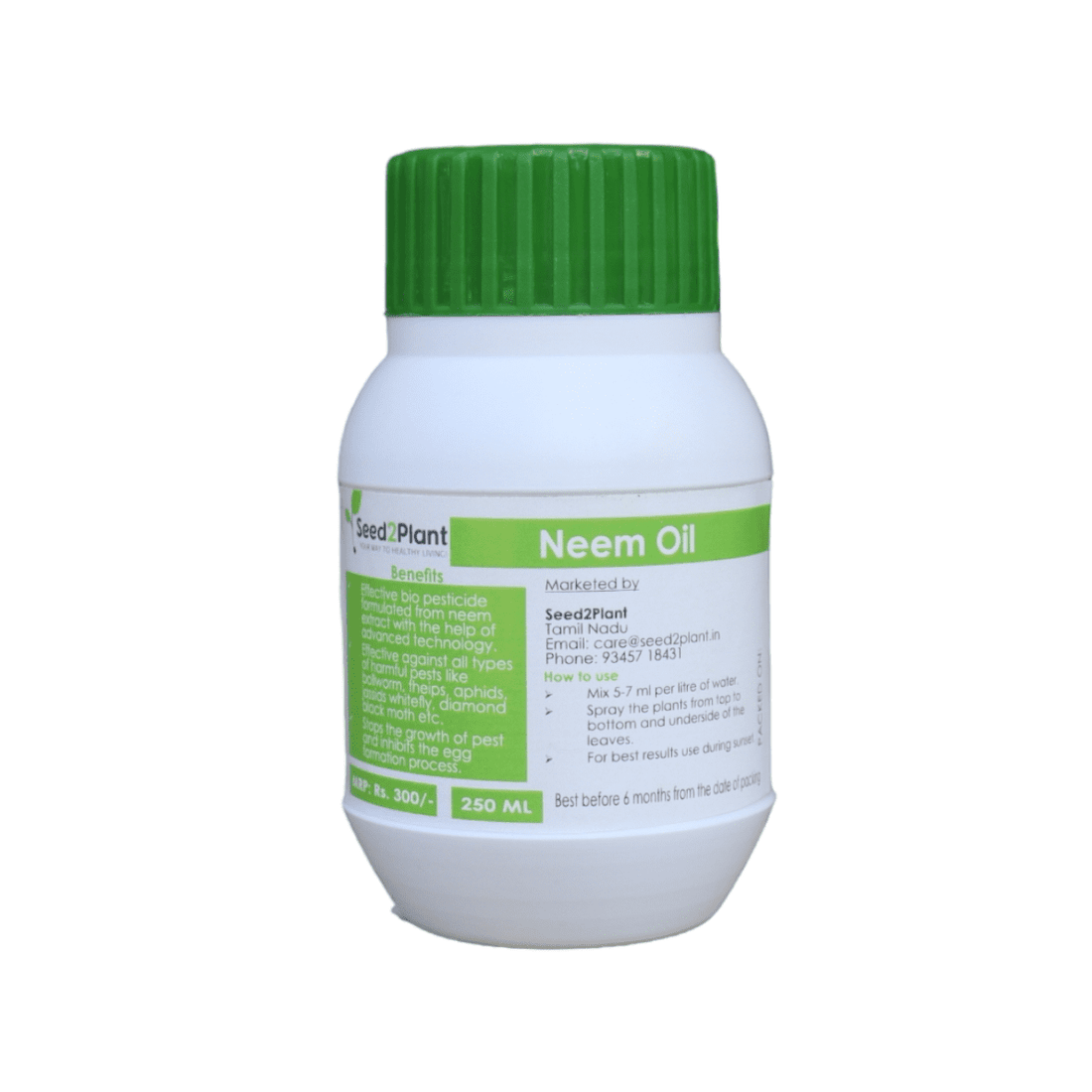 Neem Oil 100% Organic &amp; Water-soluble for Plant, Insect, and Pest Control