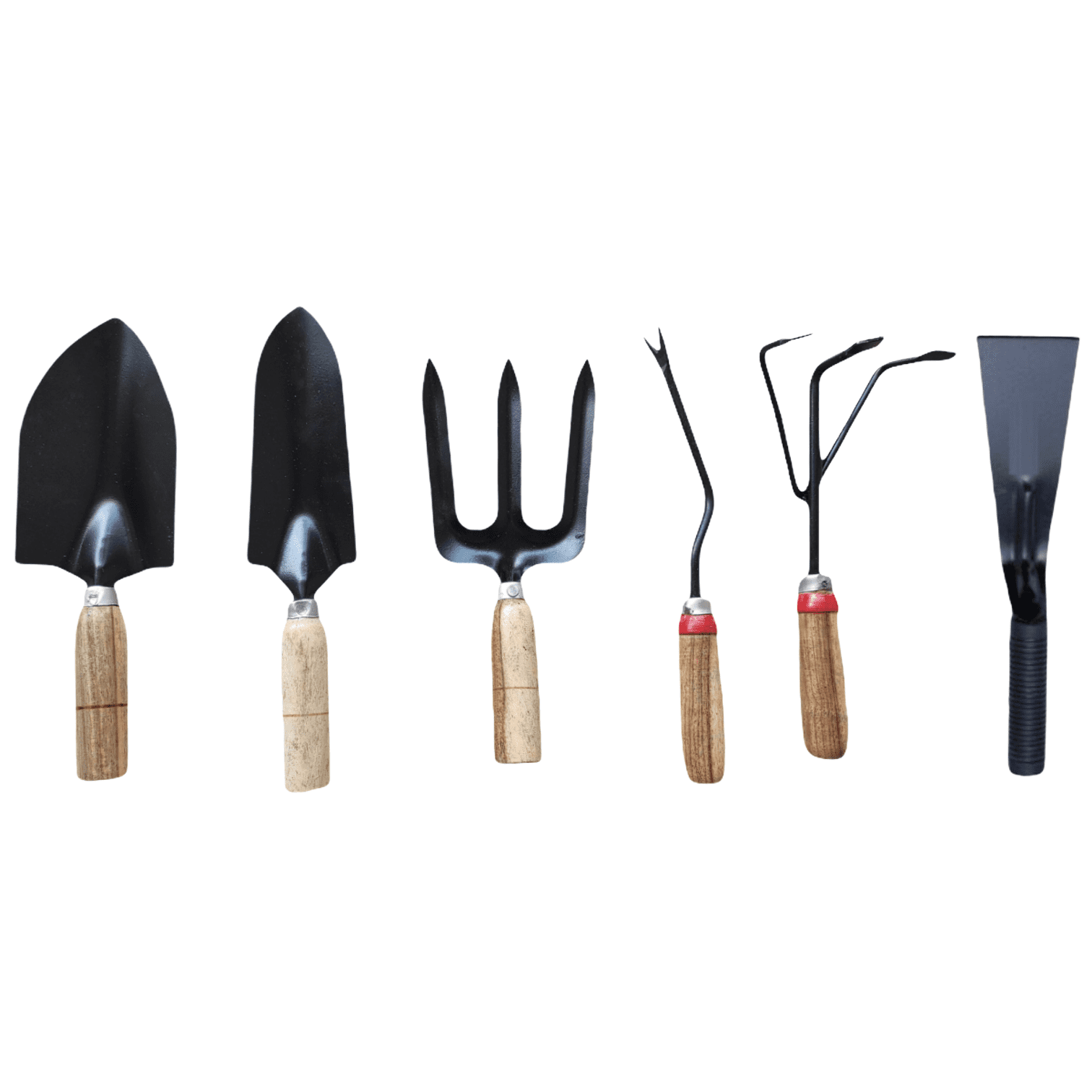 Gardening Tools - Set of 6 - Wooden Handle