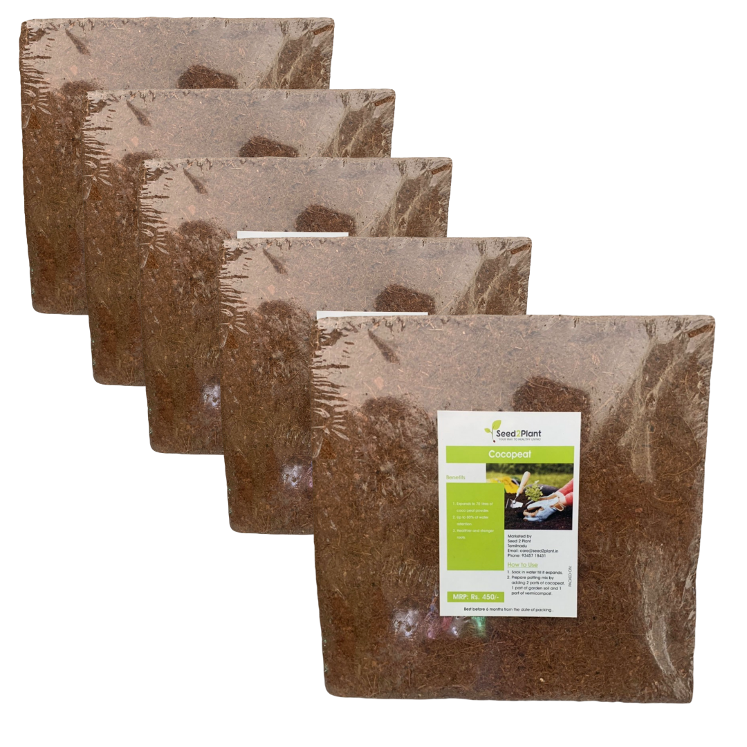 Organic Premium Quality 5 KG Coco Peat Block - Bulk Pack