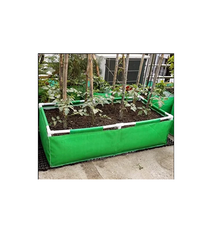 36x24x12 Inches (3x2x1 Ft) - 400 GSM HDPE Rectangular Grow Bag With Supporting PVC Pipes